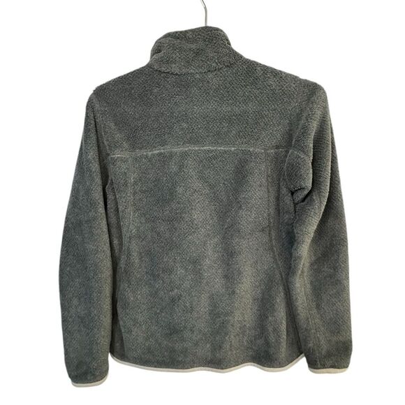 Retro Gray Tan Patagonia Pullover High Snap Neck Sweatshirt Fleece Women’s S - Picture 3 of 5